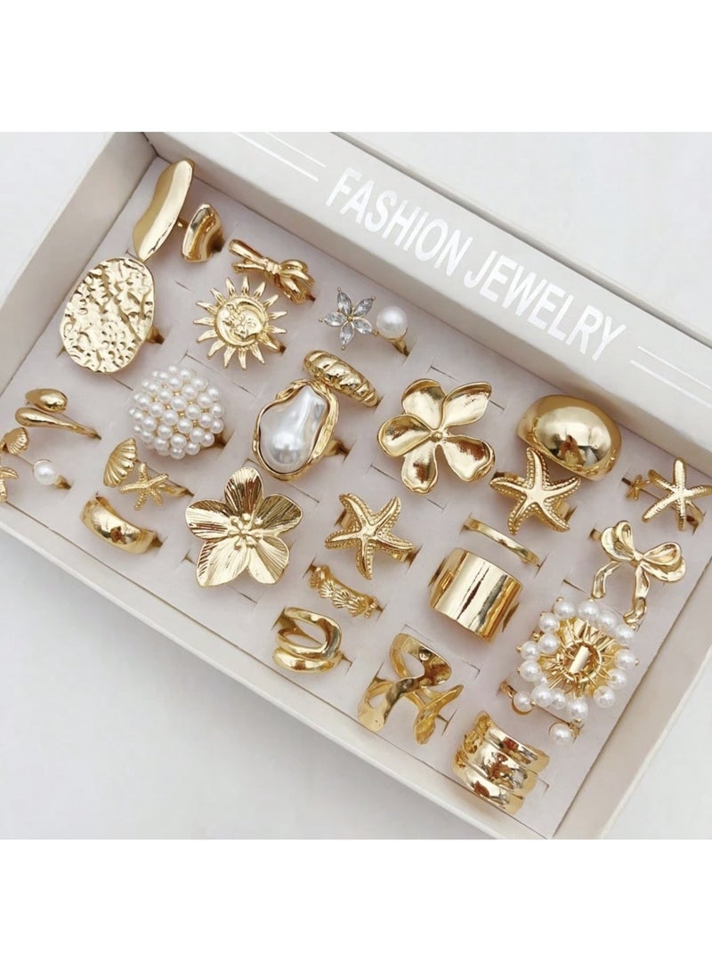 veya 15-PIECE GEOMETRIC WOMEN’S RING SET - Image 4